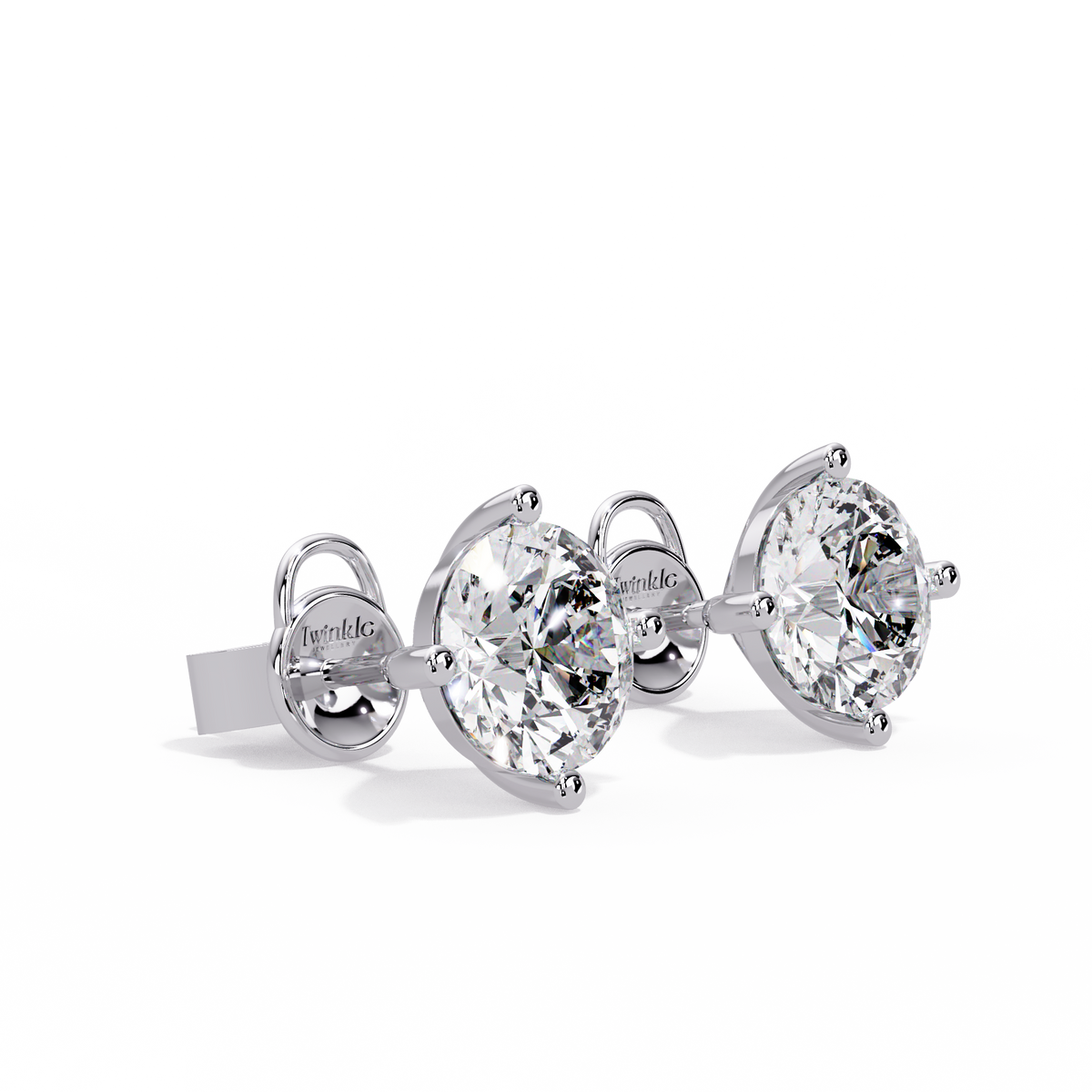 10 CT Round Lab Diamond Stud Earrings