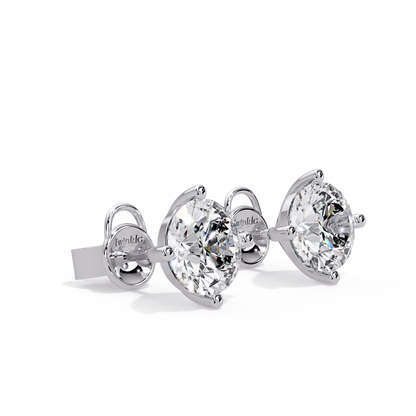 10 CT Round Lab Diamond Stud Earrings