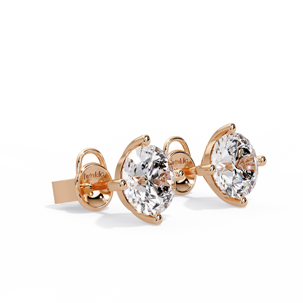 10 CT Round Lab Diamond Stud Earrings