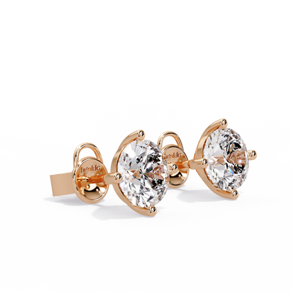 10 CT Round Lab Diamond Stud Earrings