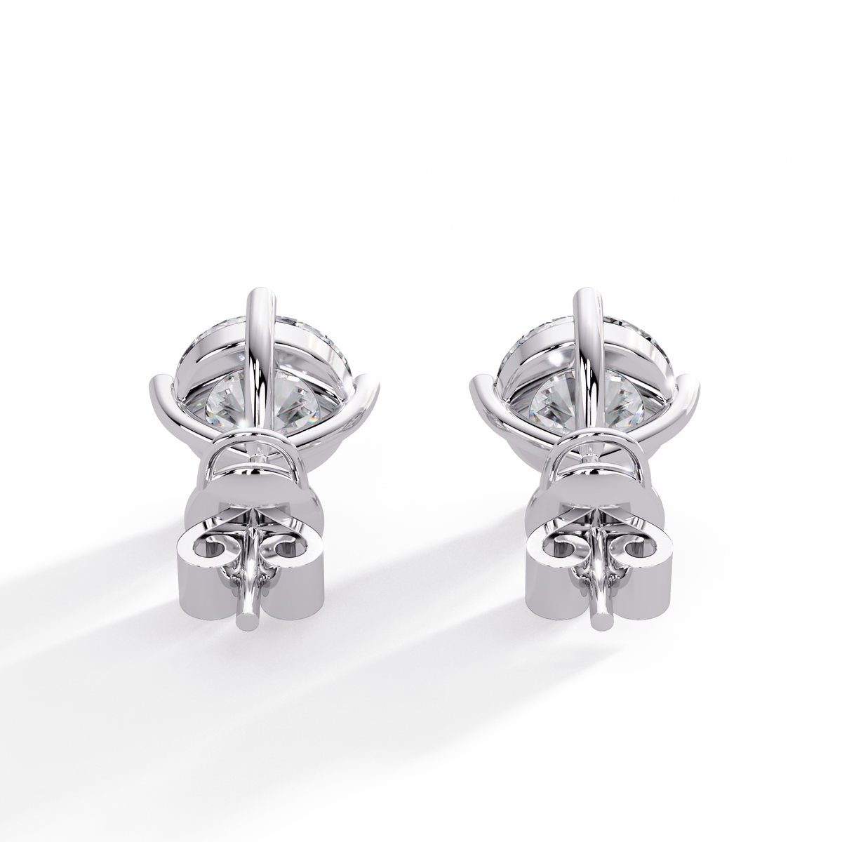 10 CT Round Lab Diamond Stud Earrings