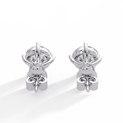 10 CT Round Lab Diamond Stud Earrings