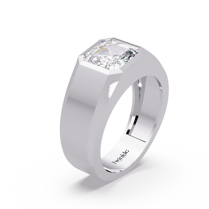 3 CT Asscher Cut Lab Diamond Men's Ring