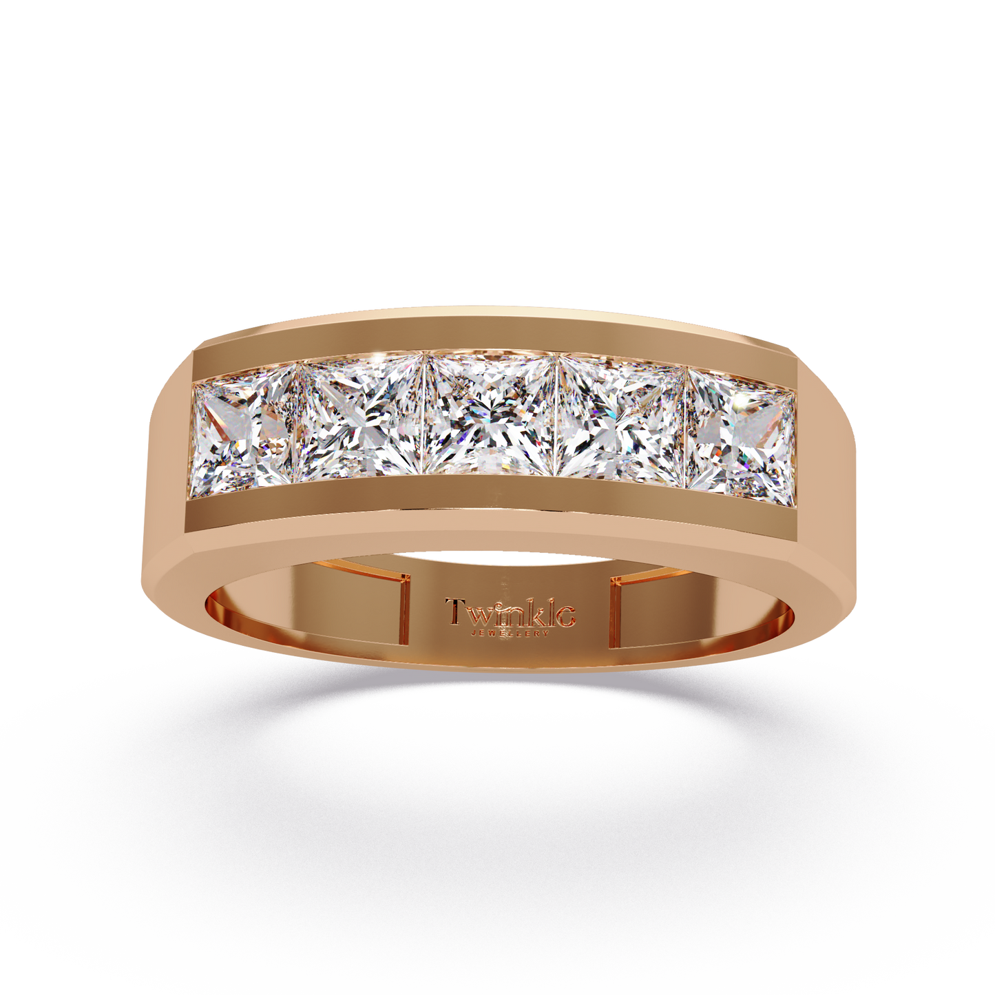 1.4 CT Princess Cut Lab Diamond Men's Ring