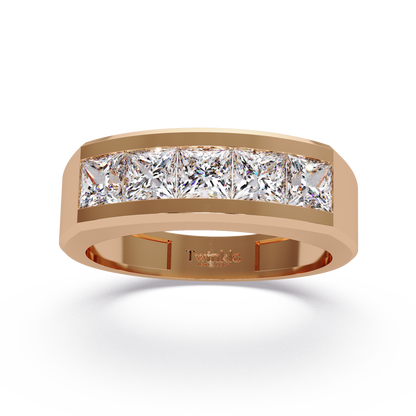 1.4 CT Princess Cut Lab Diamond Men's Ring