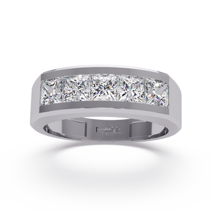 1.4 CT Princess Cut Lab Diamond Men's Ring