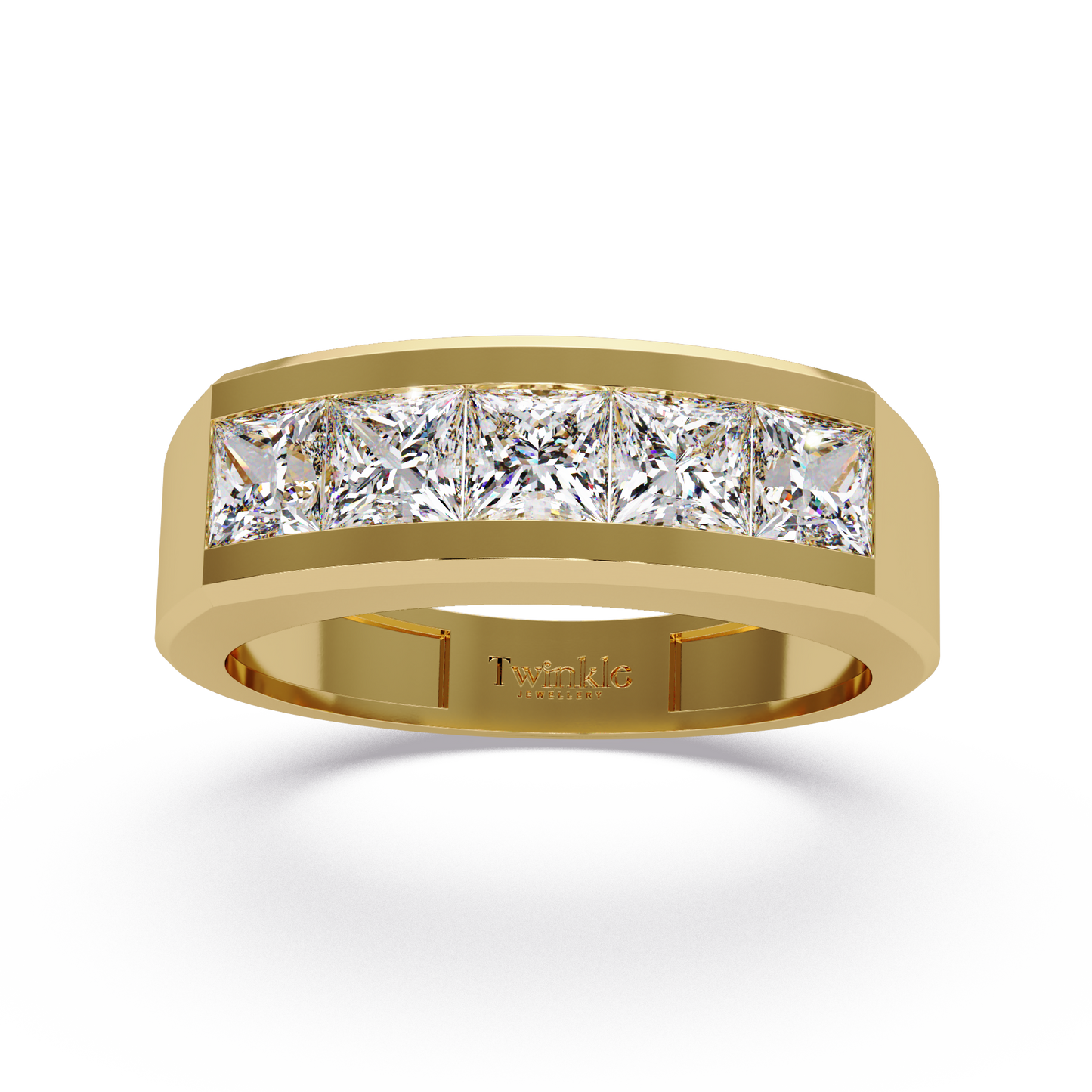 1.4 CT Princess Cut Lab Diamond Men's Ring