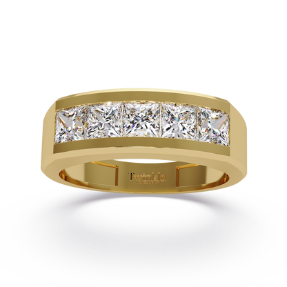 1.4 CT Princess Cut Lab Diamond Men's Ring