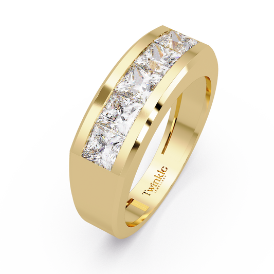 1.4 CT Princess Cut Lab Diamond Men's Ring