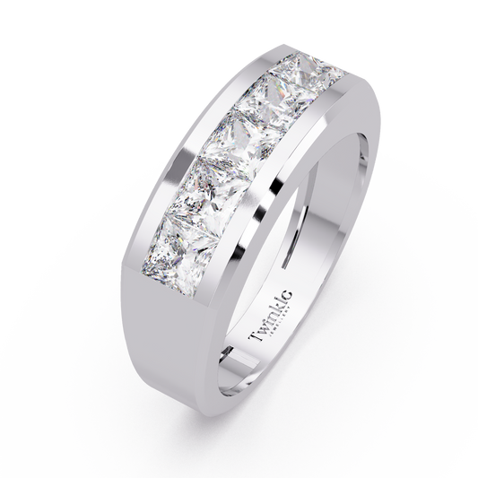 1.4 CT Princess Cut Lab Diamond Men's Ring
