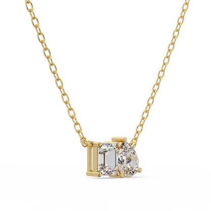 Emerald & Pear Toi et Moi Necklace