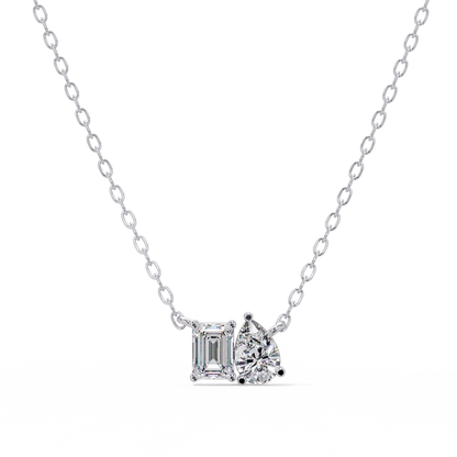 Emerald & Pear Toi et Moi Necklace