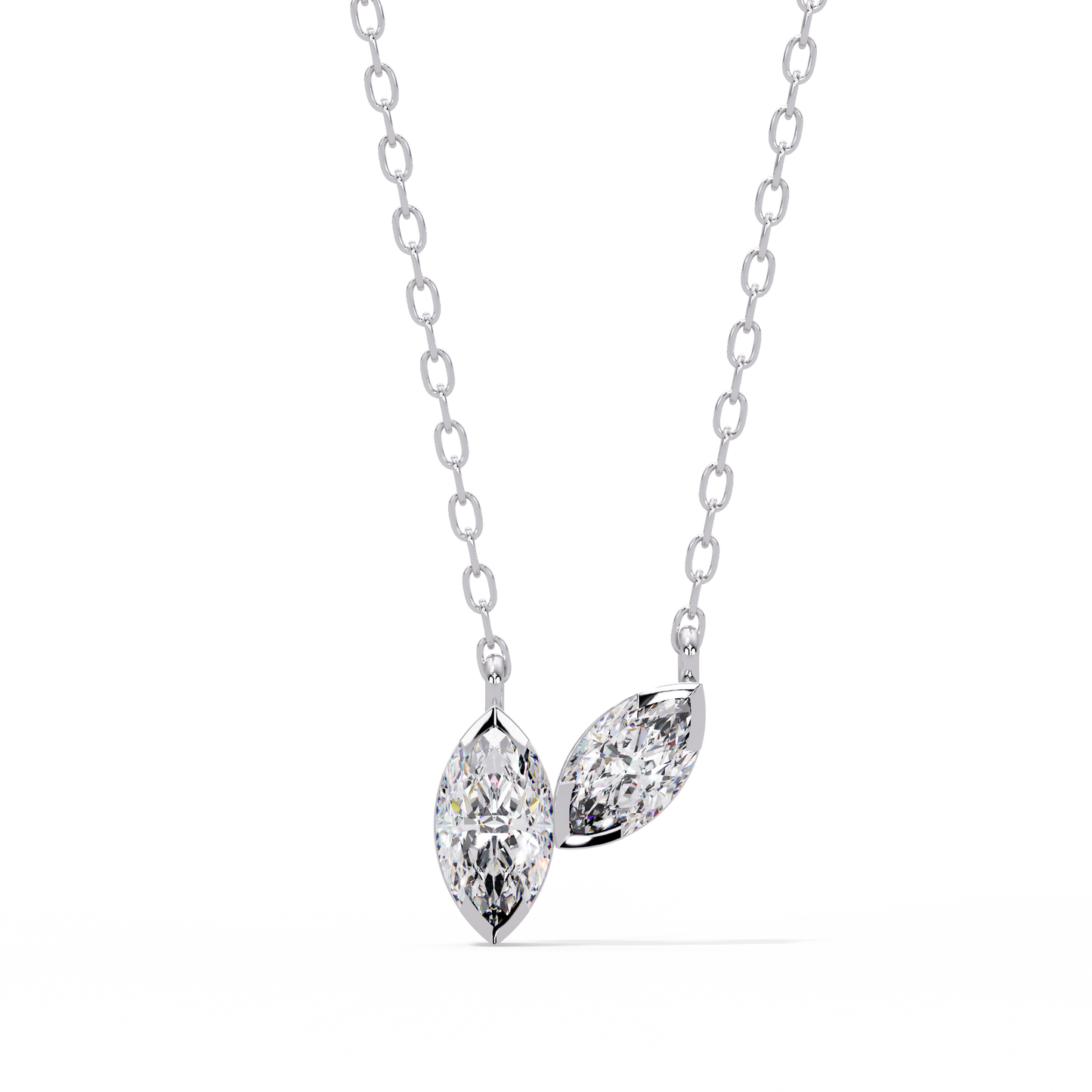 Marquise Toi et Moi Necklace