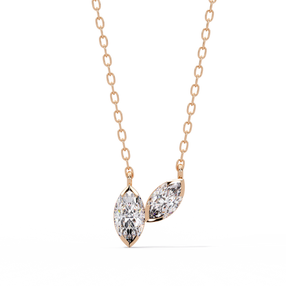 Marquise Toi et Moi Necklace
