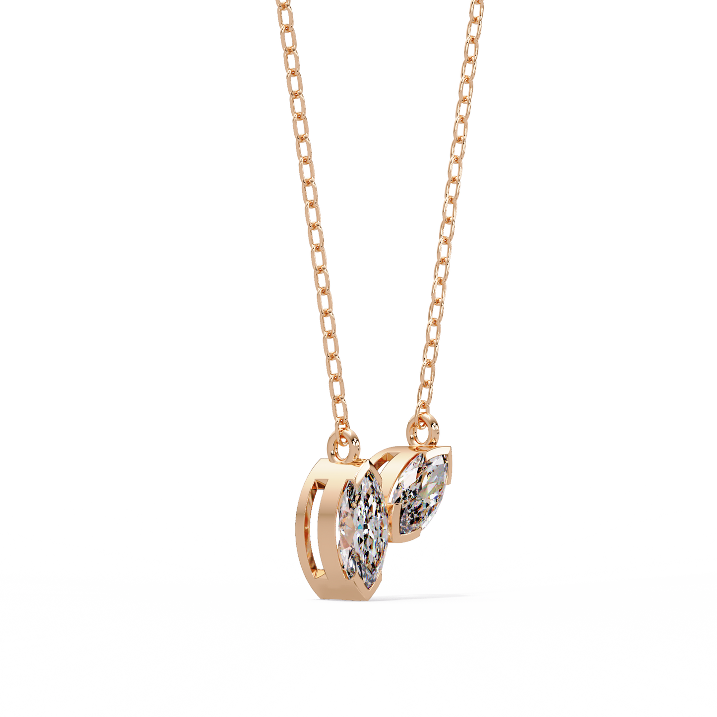 Marquise Toi et Moi Necklace