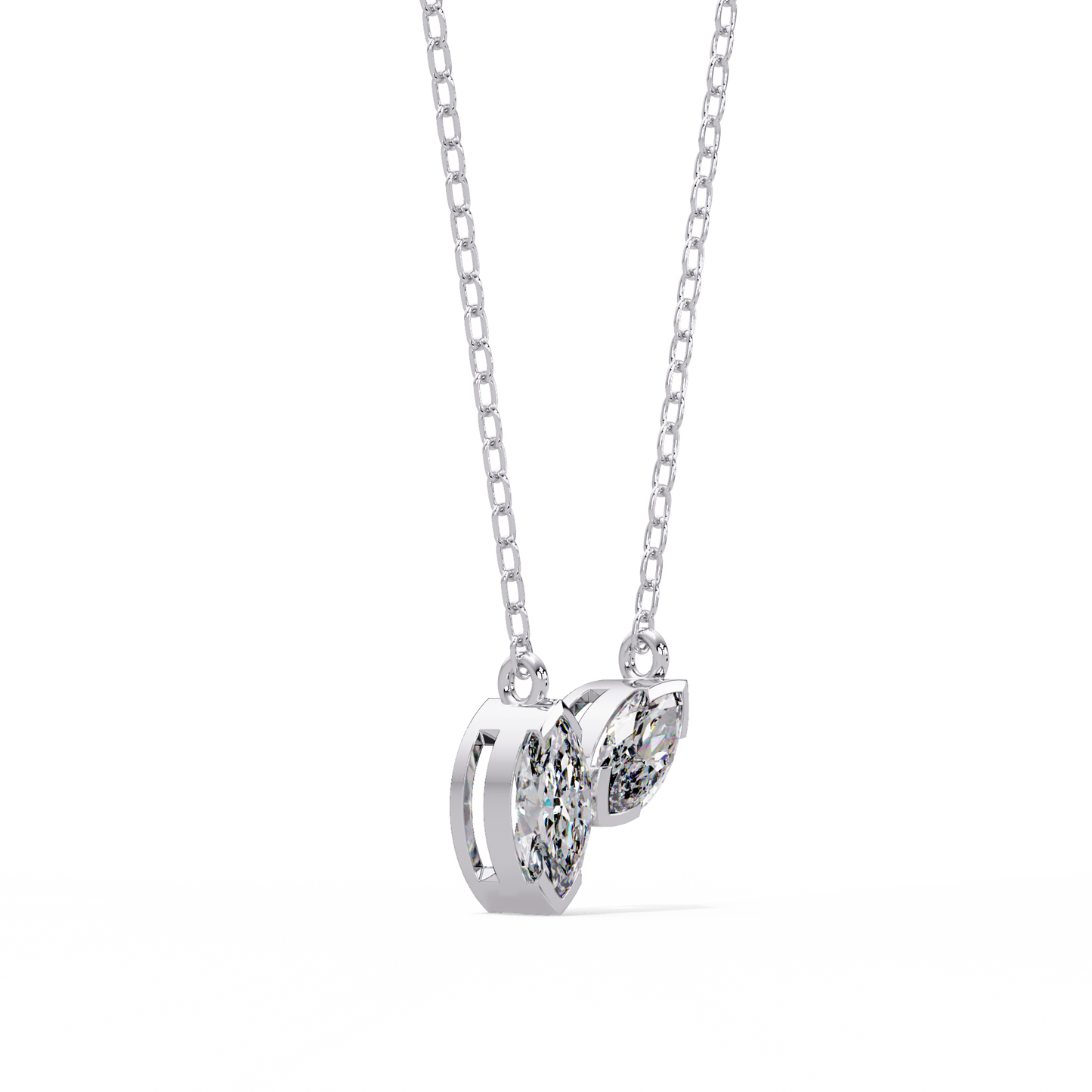 Marquise Toi et Moi Necklace