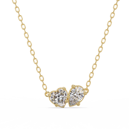 Heart & Pear Toi et Moi Necklace