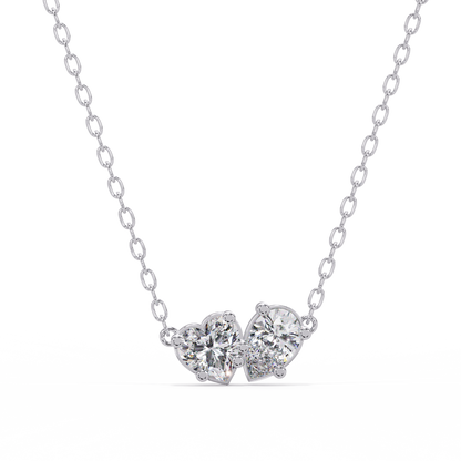 Heart & Pear Toi et Moi Necklace