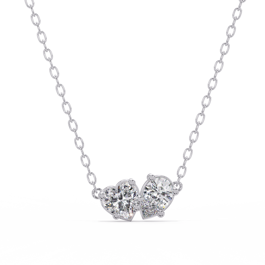 Heart & Pear Toi et Moi Necklace