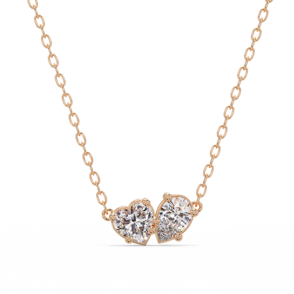 Heart & Pear Toi et Moi Necklace