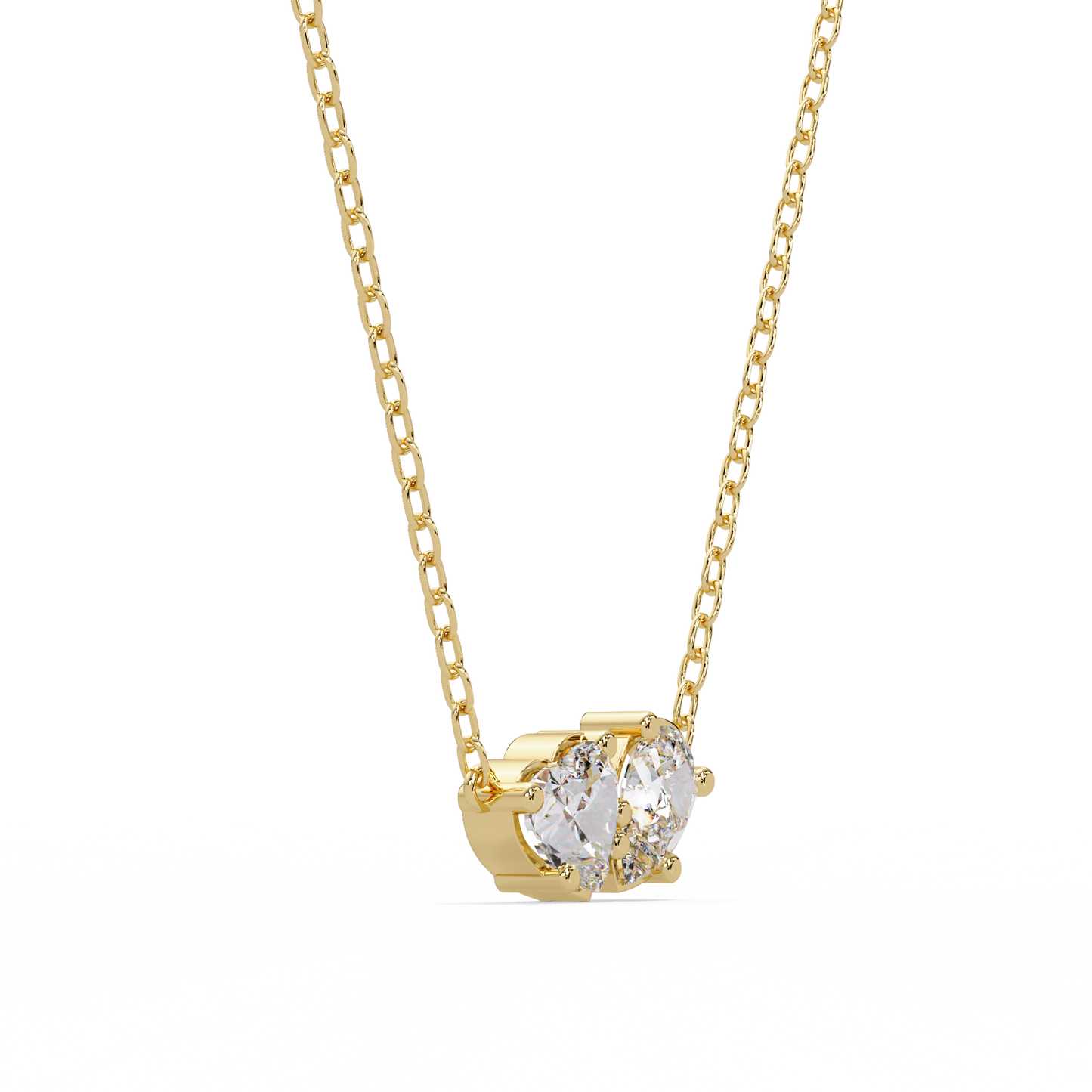 Heart & Pear Toi et Moi Necklace