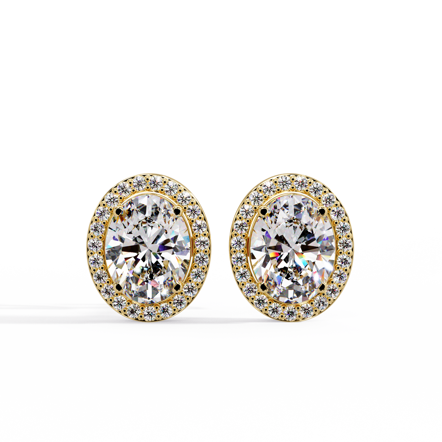 2.60ct Halo Oval Cut Diamond Stud Earring