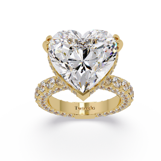 12.33 CT Hidden Halo Lab Diamond Heart Cut Ring