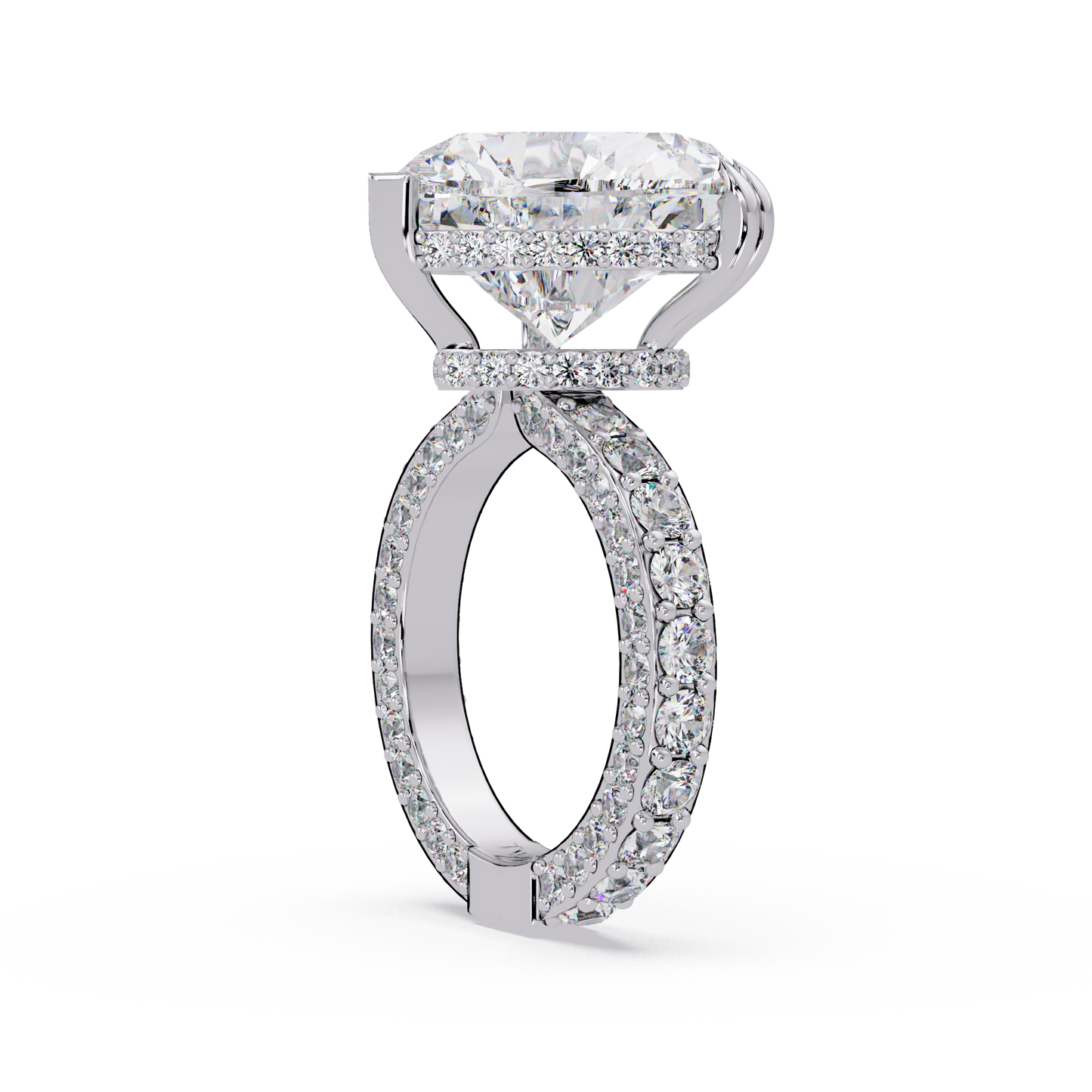 12.33 CT Hidden Halo Lab Diamond Heart Cut Ring