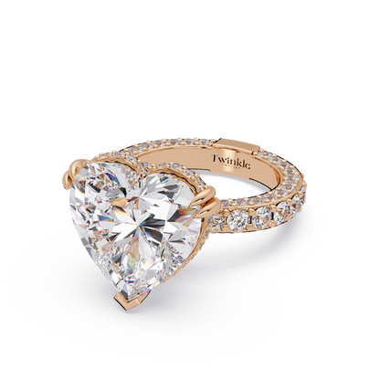 12.33 CT Hidden Halo Lab Diamond Heart Cut Ring