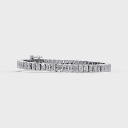 14.25 CT Emerald Cut Tennis Lab Diamond Bracelet