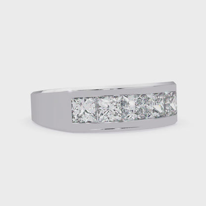 1.4 CT Princess Cut Lab Diamond Men's Ring