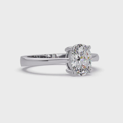 1 CT Oval Cut Solitaire Lab Diamond Ring