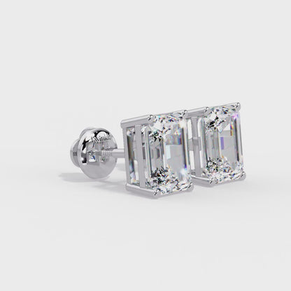 2 CT Emerald Pair Solitaire Lab Diamond Earrings