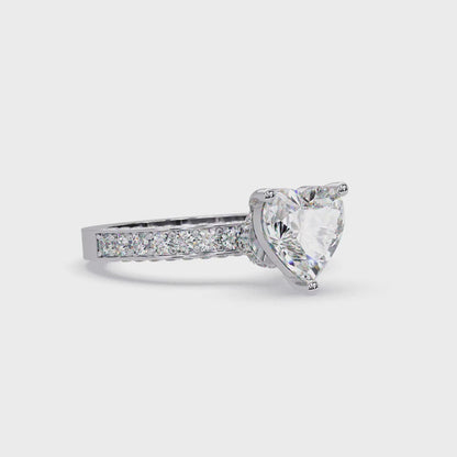 2.53 CT Heart Cut Lab Diamond Ring