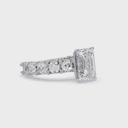 7.62 CT Emerald Shape Lab Diamond Ring
