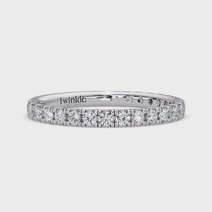 0.80 CT Round Cut Half Eternity Ring