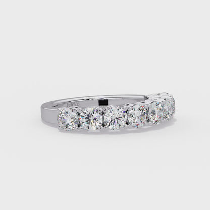 1.84 CT Round Cut Half Eternity Lab Diamond Ring