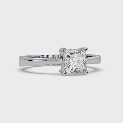 1 CT Princess Cut Solitaire Lab Diamond Ring