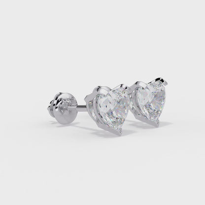 4.15 CT Heart Diamond Stud Earring