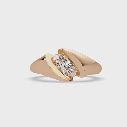 Oval 1 CT Solitaire Lab-Grown Diamond Ring
