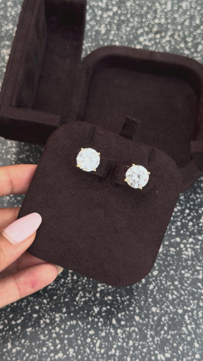 10 CT Round Lab Diamond Stud Earrings
