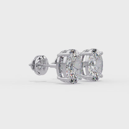 2ct Oval Cut Lab Diamond Stud Earrings