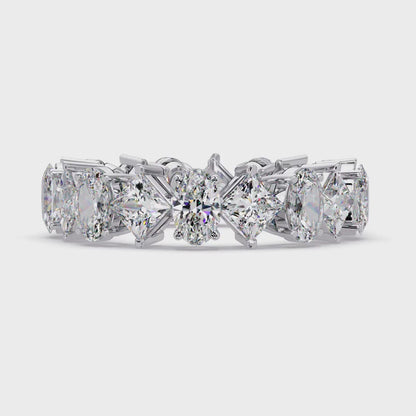 4.50 CT Asscher & Oval Cut Diamond Eternity Ring
