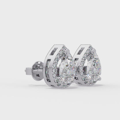1.27 CT Lab Diamond Pear Cut Stud Earring