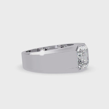 3 CT Asscher Cut Lab Diamond Men's Ring